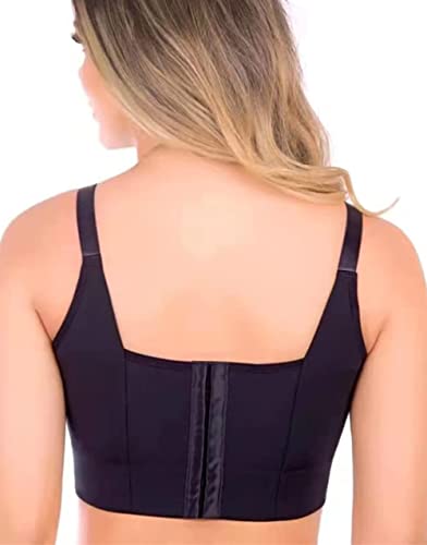 Cahl&Fauo Longline Push Up Bra For Women Seamless Padded Underwire Adjustable Full Back Coverage Bustier Bras Black 38A #TOP2