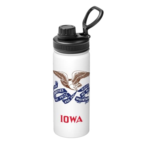Botella de acero inoxidable con bandera de Iowa de alta resistencia térmica 2