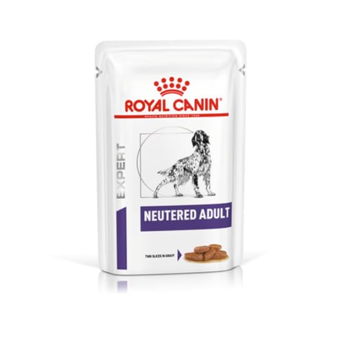ROYAL CANIN Veterinary Health Nutrition Expert Adult Neutered Wet Dog Food - Thin Slices in Gravy - 48 x 100g Pouches