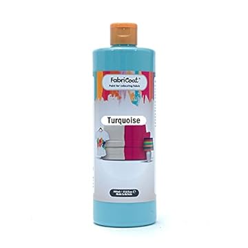 FabriCoat Fabric Paint - Used for Restoring or Changing the Colour of Upholstery, Soft Furnishings, Car Interiors, Clothing, & Footwear. (500ml, Turquoise)
