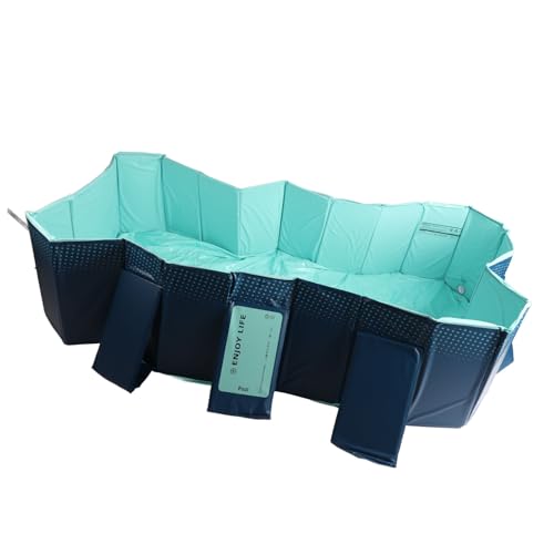 EIMSOAH Piscina Pieghevole, Grande Piscina Pieghevole Non Gonfiabile per Adulti, Bambini e Animali Domestici, da Bagno per Famiglia Portatile All'aperto nel Cortile (2,6 m / 8,5 piedi)