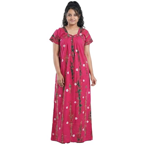 Image of Women's Cotton Printed Maxi Nighty