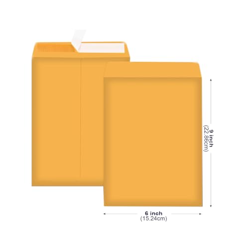 Manilla Envelopes 6x9 100Pack Brown Catalog Envelopes Self Sealling for Mailing image 4