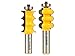 Yonico 16260 Triple Bead and Triple Flute 2 Bit Large Molding Router Bits Set 1/2-Inch Shank
