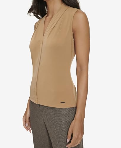 Image of Calvin Klein Women's Sleeveless V-Neck Blouse