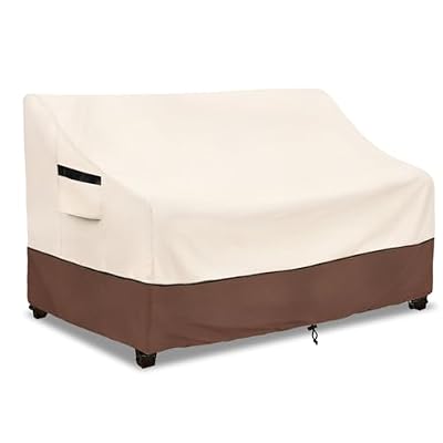 Patio 3-Seater Sofa Cover,Outdoor Couch Cover Fits up to 79W x 37D x 35H Inches,100% Waterproof Heavy Duty Patio Furniture Covers,Beige&Brown