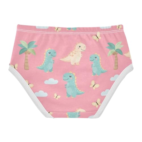 Girls' Underwear, Cute Cartoon Dinosaurs Toddler Girl Briefs, Cotton Girls Underwear, 2T–8 Years2