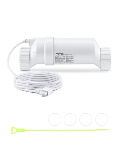 VEVOR Salt Cell Chlorinator Fits for Hayward W3T-Cell-15 (T15), Pool Cell Salt Water System for In-Ground Swimming Pools up to 40000 Gallons, 15 ft Power Line, White