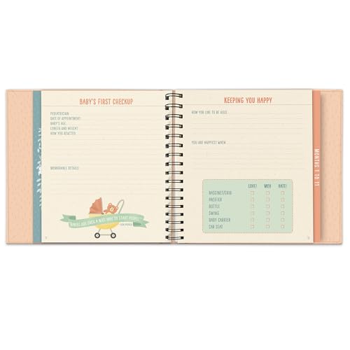 Image of Baby's First Years Guided Journal by Studio Oh! - Bundle of Joy - 9" x 9" - Beautifully Illustrated Hardcover Journal with Storage Pockets Creates a Keepsake of Baby's Earliest Years