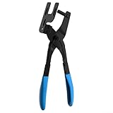 Slip Resistant Automotive Exhaust Hanger Removal Pliers with Rubber Pad Puller for Efficient Disassembly of Exhaust Systems in Cars and Trucks