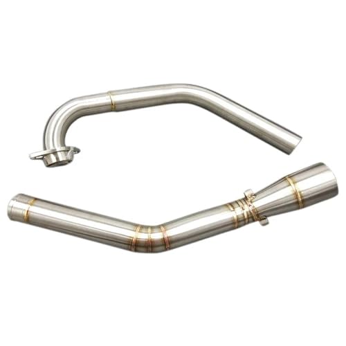 Tubo De Conexión Central Del Silenciador De Escape De Acero Inoxidable Para Motocicleta Modificado Para Y&amaha YZF R15 MT-15 2008-2015 2017 Slip On Accesorios motocicleta Escape(Plata)