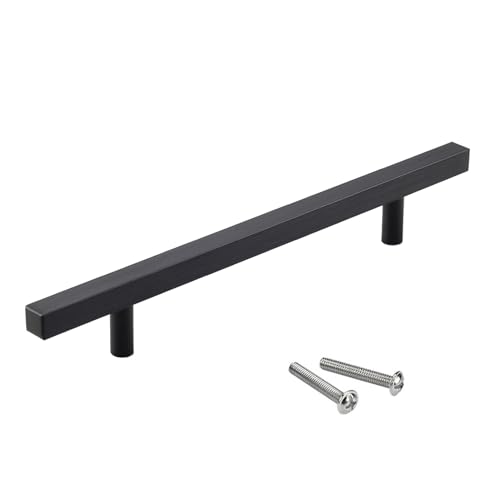 DJCYGG 1個セット 取手 ドアハンドル 家具の取っ手 アルミ合金製 食器棚 キャビネット ワードローブ、バスルームキャビネット、ドレッシングテーブル 引き出し つまみ 金具 ノブ ツマミ DIY 手すり金具 ネジ付き (長さ 500mm,ブラック)