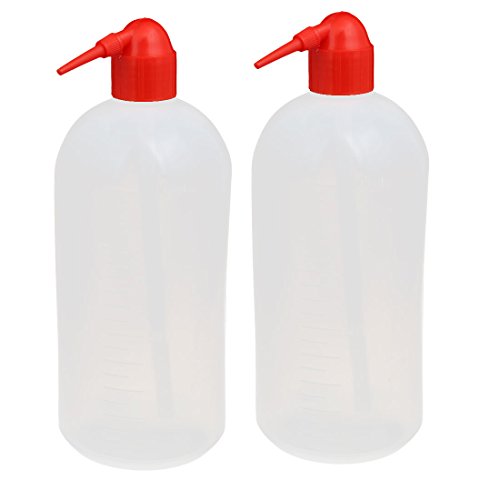Aexit 2 Pcs gauge 1000ml Plastic Measuring Squeeze Oil Water Dispensing Bottle White