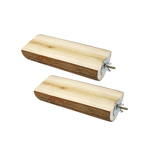 HASPET Parrot Cage Perch, Flat Wooden Platform for Birds Parrots Rats Small Animals(2 Packs)