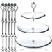 Crazycity Romance Acrylic Clear Bling Crown 3 Tier 5 SETS Sliver Cake Stand Anchor Hardware Kit Centre Handle Fittings for Birthday Party,Wedding