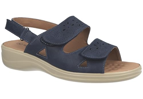 Sandales basses compensées femme confort ajustables motif floral