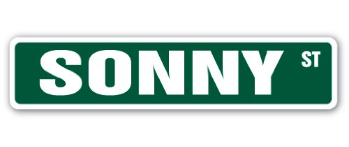 SONNY Street Sign Childrens Name Room Sign | Indoor/Outdoor | 18" Wide Plastic Sign