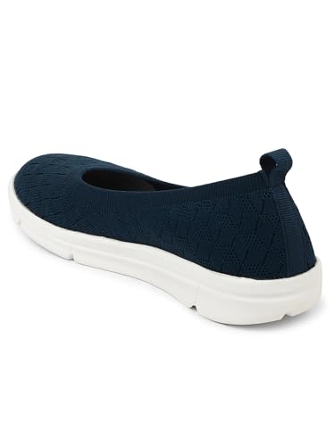 Image of Carlton London Women's Textured Knit Comfort Ballet Flats