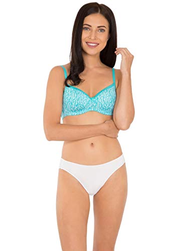 Image of Jockey 1723 Women Wirefree Padded Super Combed Cotton Elastane Stretch Medium Coverage T-Shirt Bra with Lace Styling