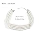 JKJF Simulierten Perle Halskette 4 Reihen Perlen Choker Halsband Multi Schichte Perlen Kette Elegant Modische Kurze Perlenkette Retro Fasching Kostüm Zubehör für Frauen Mädchen