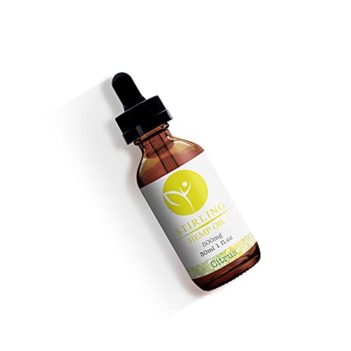 Stirling - Hemp Oil, Flavored Hemp Formula with Essential Oils, Pure and Potent Hemp Oil Tincture with Mct Oil, Non-GMO, Citrus, 500mg Oil Strength, 30ml