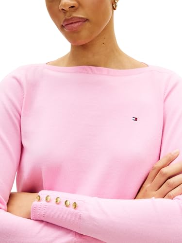 Tommy Hilfiger Damen Pullover Strickpullover, Rosa (Rose Petal), XXS – Ansicht 4