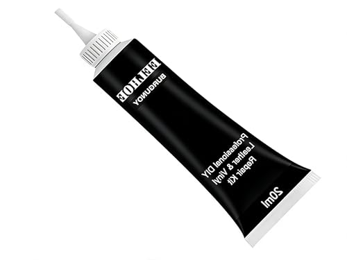Viexpand 50ml Cuero Liquido Reparador Negro, Reparador Cuero, Juego de Reparación de Piel Sintética, para Asientos de Coche, Sofás, Chaquetas de y Cinturones, Mejora el Brillo (Negro)