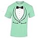 DIRTYRAGZ Tuxedo T Shirts - Multicolor Wedding Fancy Tux Suit Tshirt, 80s Prom Outfit for Men or Women, Men Mint L