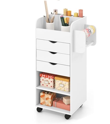 MAT EXPERT Gift Wrap Cart, Mobile Organizer Rolling Storage Cart