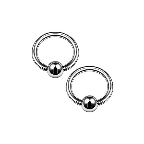 2 anillos cautivos de titanio G23 de 1 mm, 1,2 mm, 1,6 mm, para cejas, cartílago, tabique, tragus, nariz, piercing para nariz, ver más tamaños, Titanio