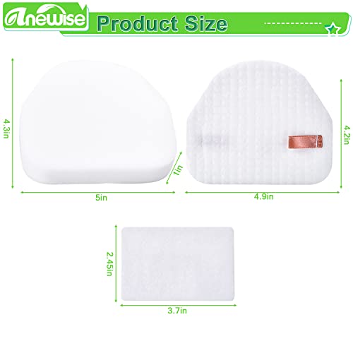 Anewise 4 Foam & Felt Filter Replacement For Shark Navigator Nv100 Nv105 Nv105 26 Nv106 Nv200 Nv201 Nv202 Nv450 Nv480 Nv482 Uv300 Light Upright Vacuum Cleaner, Compare To Part # Xff450 & Xfl100 #TOP2