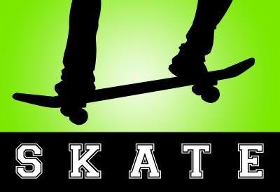 (13x19) Skateboarding Green Sports Poster Print