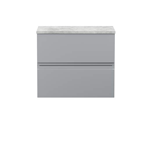 Hudson Reed URB204LBG Urban | Mueble moderno para baño con 2 cajones de cierre suave, 600 mm, color gris satinado Cover