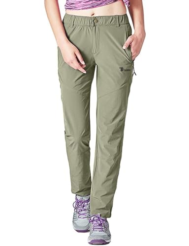 Rdruko Wanderhose Damen Outdoorhose Leichte Schnelltrocknend Trekkinghose UV-Schutz UPF 50+ Funktionshose Atmungsaktiv Hosen Sommer-Hellgrün M