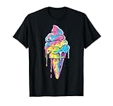 Trippy Ice Cream Cone Melting Food Art Psychedelic Surreal T-Shirt