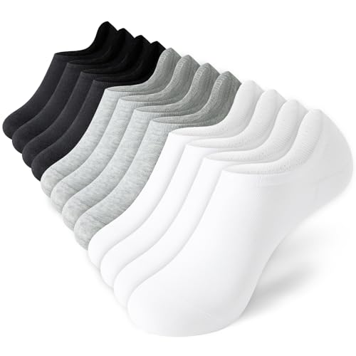 Black No Show Socks Womens 4 pairs Cotton Low Cut Tube Socks Anti Slip Casual Sports Shoes Short Size 6-9 9-12
