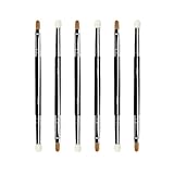 Ksvsonrvi 6PCS Double-ended Concealer Brush, Under Eye Mini Dual End Makeup Brush with Sponge Synthetic Bristle