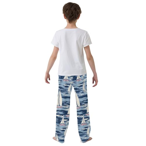 Boat Blue Nautical Coastal Pajama Pants Long Sleep Pant Soft PJ Bottoms Sleepwear3