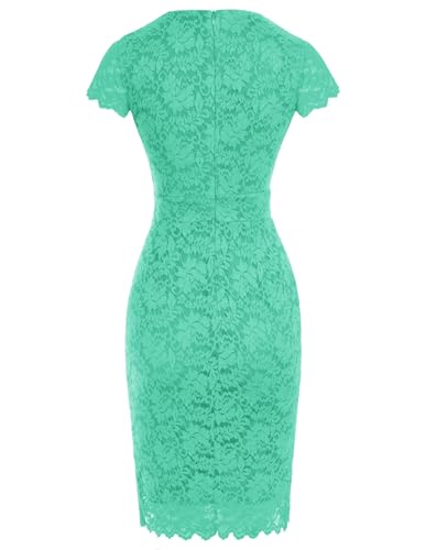Image of GRACE KARIN Cocktail Dresses for Women Cap Sleeve Lace Dress | Business Casual, Semi Formal Pencil Dress for Wedding Guest, derby, party, banquet, Elegante, Spring Summer, bodycon dress
