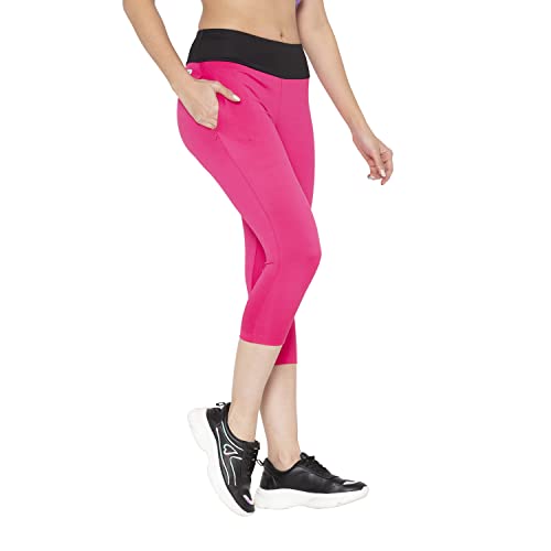 Image of BODYACTIVE Women's High Waisted Yoga Capris with Pockets, Non See Through Workout Sports Running Capri, Tummy Control-LC09-BLK