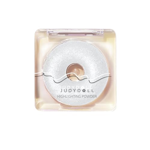 JUDYDOLL Starlight Highlighting Powder Face Highlighter Buildable Finishes from Natural to Sparkle Photo-Ready Glow for All Skin Tones Luminous & Translucent (05 Silver Light)