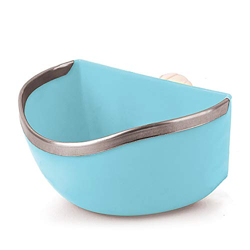 Mkono Plastic Cage Feeder Food n Water Hay Bowl Dish for Rabbit Guinea Pig Chinchilla Hamster Ferret (Random Color)