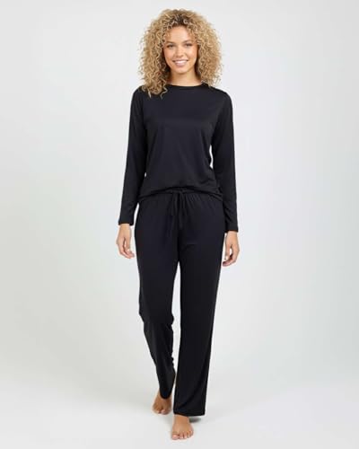 Image of Real Essentials 2 Pack: Women's Long Sleeve Pajama Sets - Soft Comfy 2 Piece PJ Set Matching Ladies Sleepwear (Plus Size)