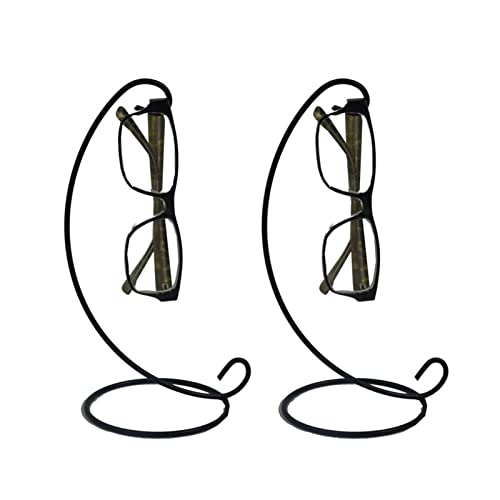 ffshop Présentoir De Lunettes 2pcs en métal Suspendu Rack Terrarium Présentoir Bijoux à Bijoux Montre Lunettes de Soleil Chaîne Collier Décoration Stand Support De Lunettes (Color : Black) Cover