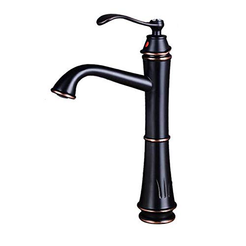 Robinet mitigeur de lavabo en laiton avec contrôle fluide chaud froid pour vasque noire