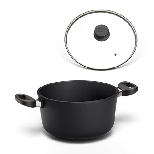 Premium Hoffmann Stoniq 9.5", 5qt Mineral Non-Toxic Coating Saucepan with Lid, Hand-Cast Made in Germany, PFAS-Free IQ-SHIELD Nonstick Coating, Induction Compatible Casserole Pot, Heavy Cast Aluminum - image 1