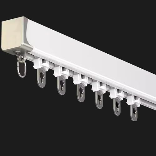 Sistema de riel deslizante de aluminio sin costuras de 16.4 pies, divisor blanco para RV y hospital, riel único, fácil instalación, solución de ahorro de espacio, diseño personalizable