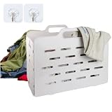 Large Collapsible Plastic Laundry Baskets with Handles, Breathable Mesh Material, Foldable Plastic L