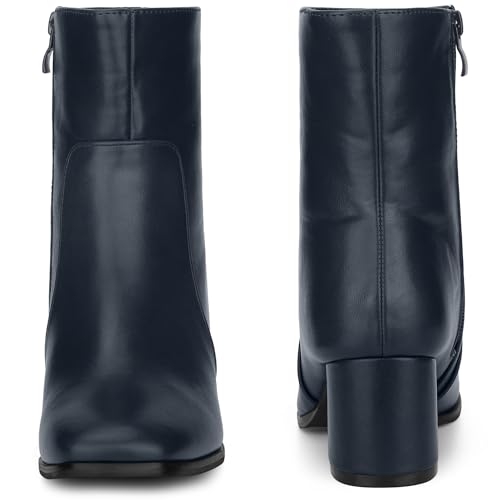 Perphy Square Toe Side Zip Chunky Heel Ankle Boots for Women2