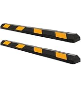 IRONMAX Rubber Parking Curb, 72" (6ft) Parking Block Parking Bumpers with Yellow Reflective Strip...